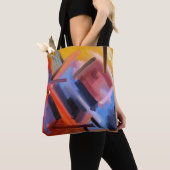 Elegant Rood Sinaasappel Zwart Roze Blauw Abstract Tote Bag (Dichtbij)