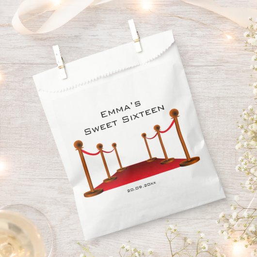 Elegant rood tapijt zoet 16e verjaardagsfeest bedankzakje (Geknipt)