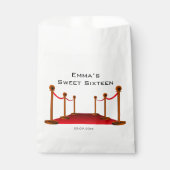 Elegant rood tapijt zoet 16e verjaardagsfeest bedankzakje (Voorkant)