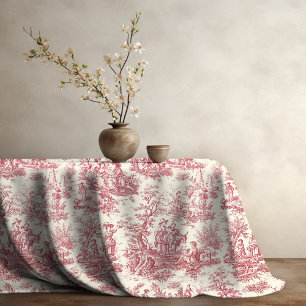 Elegant rood toilet d jouy bedrukt tafelkleed