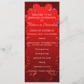 Elegant rood trouwprogramma programmakaart (Voorkant)