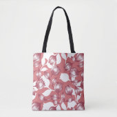 Elegant rood tulp silhouet bloemenpatroon tote bag (Voorkant)