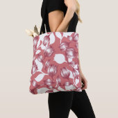 Elegant rood tulp silhouet bloemenpatroon tote bag (Dichtbij)