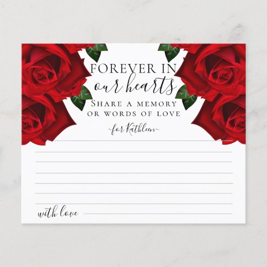 Elegant rood Turks Roos Deel een Memory Kaart (Voorkant)