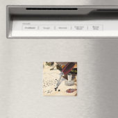 Elegant  rood vedervulpen en inkwell magneet (Insitu (Vaatwasser))