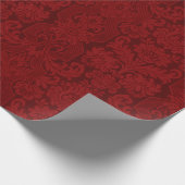 Elegant  Rood Victoriaans Damask Cadeaupapier (Hoek)