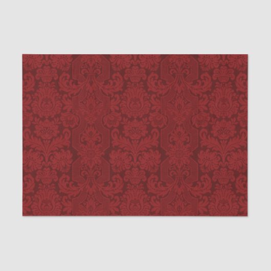 Elegant  Rood Victoriaans Damask Tissuepapier (Voorkant)