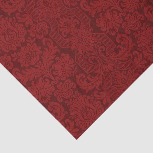 Elegant Rood Victoriaans Damask Tissuepapier (Detail)