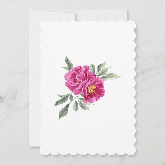 Elegant rood violet pioen groen 30e verjaardag kaart (Achterkant)