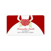 Elegant rood Vrijgezellenfeest Etiket (Voorkant)