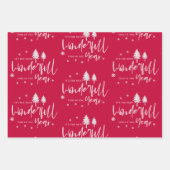 Elegant rood vrolijk kerstcitaat cadeau inpakpapier vel (Voorkant 3)