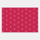 Elegant rood vrolijk kerstcitaat cadeau inpakpapier vel (Voorkant 2)