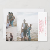 Elegant rood | VROLIJKE KERSTMIS Fotocollage Feestdagenkaart (Achterkant)