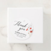 Elegant rood Waterverf Flowers Vrijgezellenfeest Bedankjes Labels (In situ)