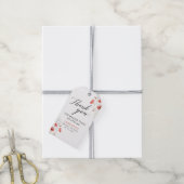 Elegant rood Waterverf Flowers Vrijgezellenfeest Cadeaulabel (Met Touw)