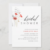 Elegant rood Waterverf Flowers Vrijgezellenfeest Kaart (Voorkant)