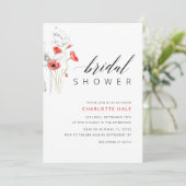 Elegant rood Waterverf Flowers Vrijgezellenfeest Kaart (Staand voorkant)