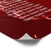 Elegant Rood Wedding Reception Sezing Chart Poster (Hoek)