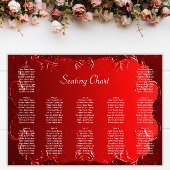 Elegant Rood Wedding Reception Sezing Chart Poster