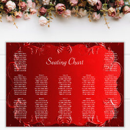 Elegant Rood Wedding Reception Sezing Chart Poster