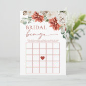 Elegant rood winter bruids bingo Vrijgezellenfeest Kaart (Staand voorkant)