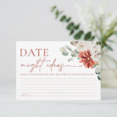 Elegant rood winter Vrijgezellenfeest Datum nacht  Informatiekaartje (Staand voorkant)