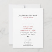 Elegant rood & wit batik cocktail party kaart (Achterkant)