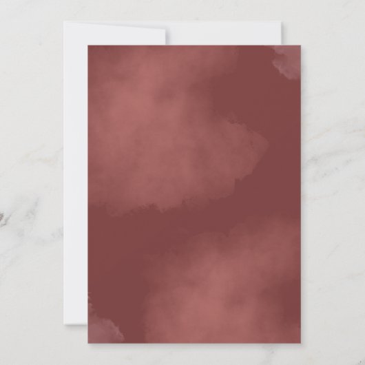 Elegant Rood & Wit Bloemen Waterverf Bruiloft Kaart (Achterkant)