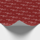 Elegant rood wit gebladerte patroon Kerstmis Cadeaupapier (Hoek)