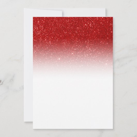 Elegant rood wit glitter feestdag Kerstmis Kaart (Achterkant)