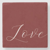 Elegant rood wit liefde stenen onderzetter (Voorkant)