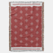 Elegant rood wit Mongools traditioneel patroon Deken (Voorkant Verticaal)