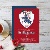 Elegant rood wit rood middeleeuws pantser ridder s kaart