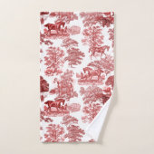 Elegant rood wit rustieke paarden Toile Bad Handdoek (Handdoek)