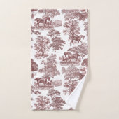 Elegant rood wit rustieke paarden Toile Bad Handdoek (Handdoek)