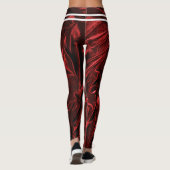 Elegant Rood Wit Violet Burgandy Bloemen Vrouwen Leggings (Achterkant)