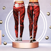 Elegant Rood Wit Violet Burgandy Bloemen Vrouwen Leggings