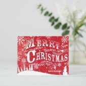 Elegant Rood Wit Vrolijk Kerstfeest Feestdagenkaart (Staand voorkant)