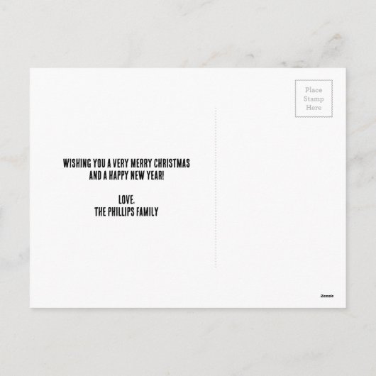 Elegant Rood Wit Vrolijk Kerstfeest Feestdagenkaart (Achterkant)