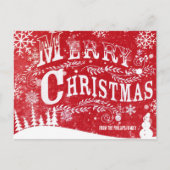 Elegant Rood Wit Vrolijk Kerstfeest Feestdagenkaart (Voorkant)