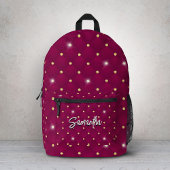 Elegant rood zilver faux glitter druppels monogram bedrukte rugzak