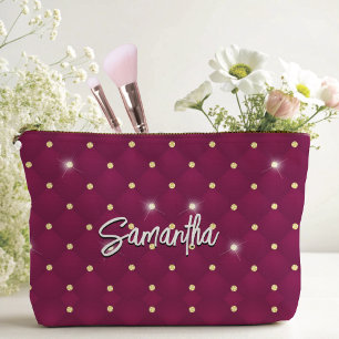 Elegant rood zilver faux glitter druppels monogram etui