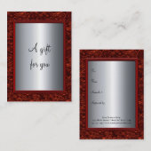 Elegant Rood & Zilver Kerstcadeau Certificaat Gi (Voorkant / Achterkant)