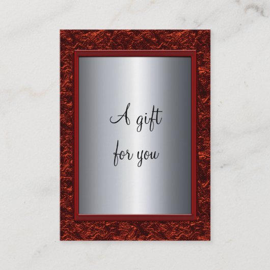 Elegant Rood & Zilver Kerstcadeau Certificaat Gi (Voorkant)