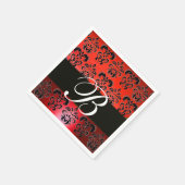 ELEGANT ROOD ZWART DAMASK BRUILOFT MONOGRAM SERVET (Hoek)