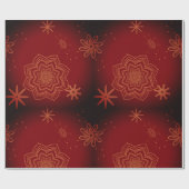 Elegant Rood Zwart Goud Bloemen Cadeaupapier (Vlak)