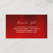 Elegant rood zwart goud glitter visitekaartje (Achterkant)