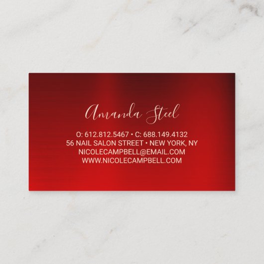 Elegant rood zwart goud glitter visitekaartje (Achterkant)