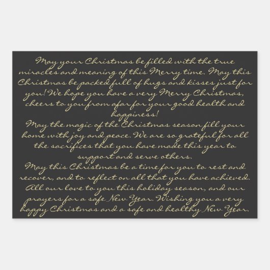 Elegant Rood Zwart Goud Handgeschreven Vrolijk Ker Inpakpapier Vel (Voorkant 3)