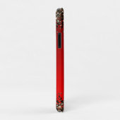 Elegant rood zwart goudglitter monogram Case-Mate iPhone case (Achterkant/rechts)